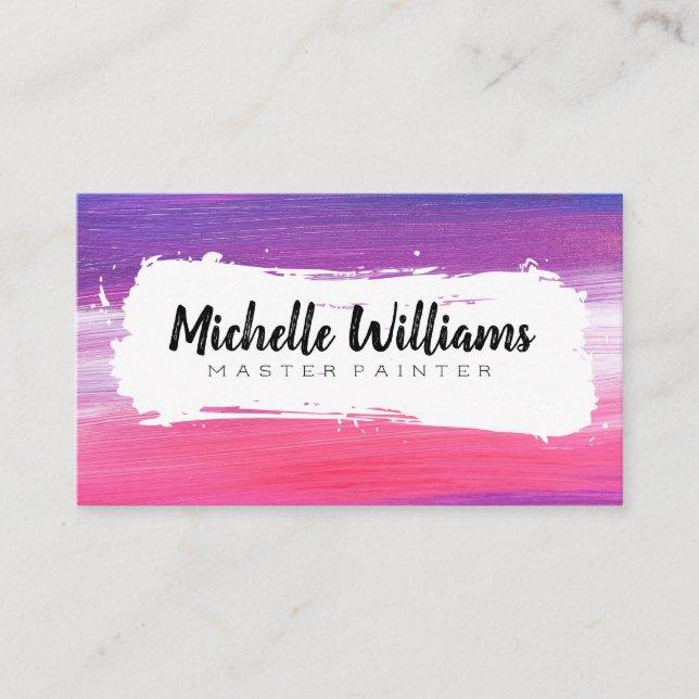 Paint Texture | Artistic Brush Stroke Business Card (Front)
