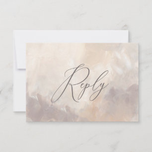Paint texture beige and cream script wedding reply
