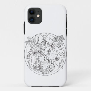 Paint the picture yourself a tropical pattern iPhone 11 case