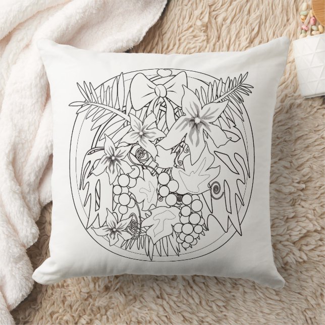 Paint the picture yourself a tropical pattern cushion (Blanket)