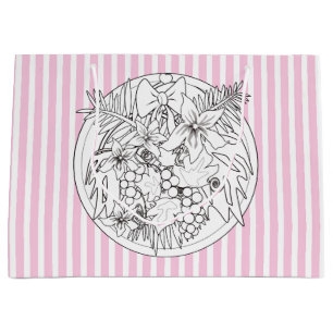 Paint the picture yourself a tropical pattern  large gift bag