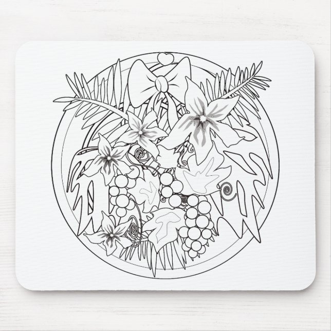 Paint the picture yourself a tropical pattern mouse mat (Front)