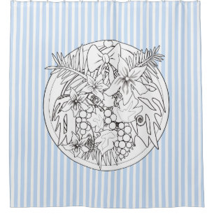 Paint the picture yourself a tropical pattern shower curtain