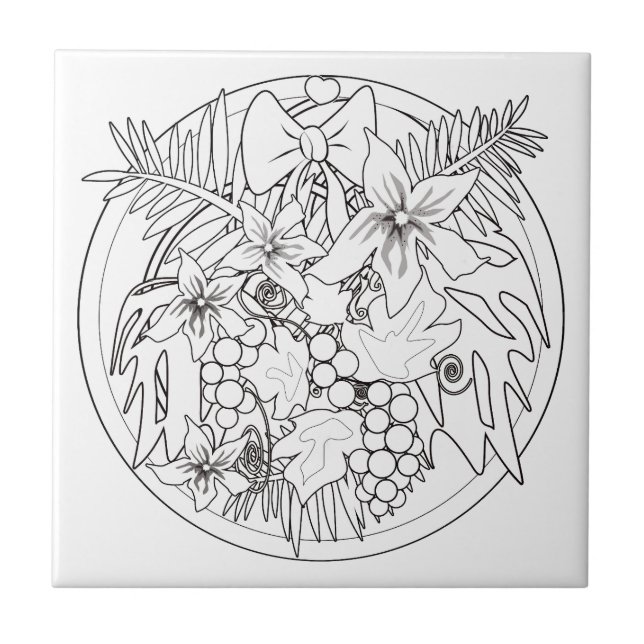 Paint the picture yourself a tropical pattern tile (Front)