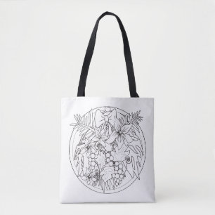 Paint the picture yourself a tropical pattern  tote bag