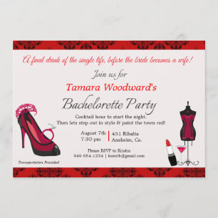 Paint the Town Bachelorette Party Invitation
