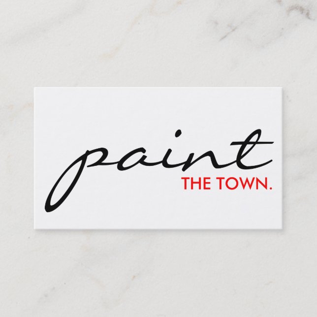 paint the town. (colour customisable) business card (Front)