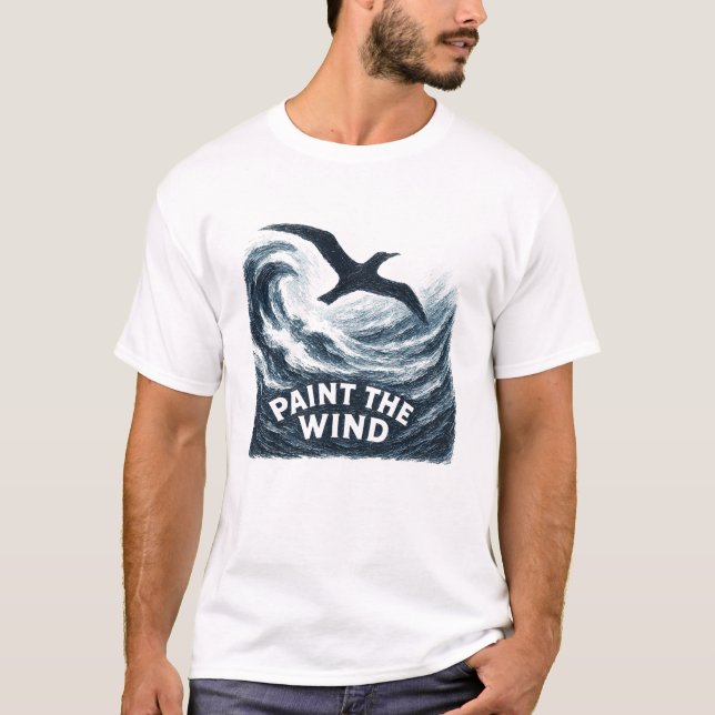 Paint The Wind Stormy Brush Bird T-Shirt (Front)