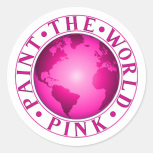PAINT THE WORLD PINK Earth Diversity Celebration Classic Round Sticker