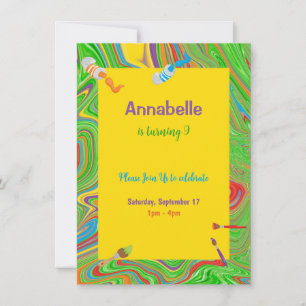 Paint Theme Personalised Birthday Party Invitation