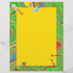 Paint Tube Paint Brush Theme Custom Letterhead