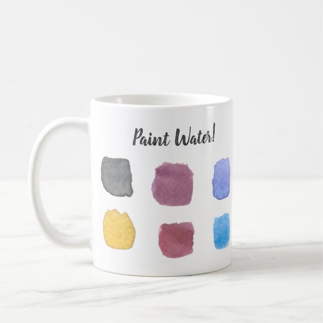 Paint Water Watercolor Artist Name Monogram Coffee Mug (Left)