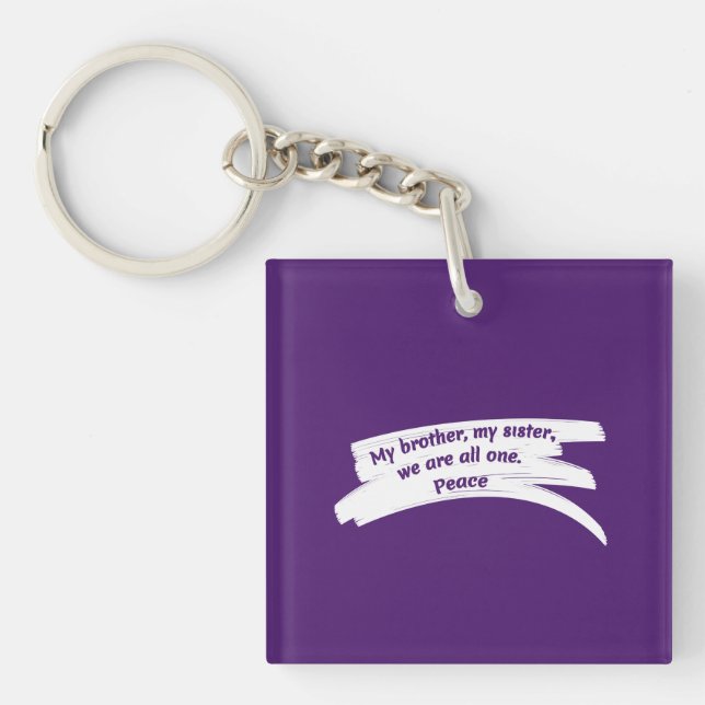 Paint Wipe Peace Message Key Ring (Front)