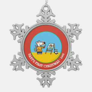 Paint with Maisy! Snowflake Pewter Christmas Ornament