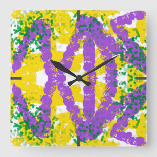 Paint work　モダンでアートなデザイン。カラフルなアクリル壁時計 square wall clock