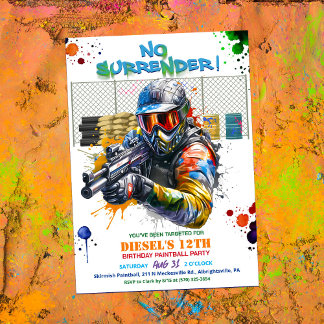 Paintball Birthday Invitation