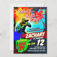 Paintball birthday invitation
