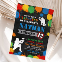 Paintball Birthday Invitation, Paintball Invite