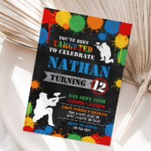 Paintball Birthday Invitation, Paintball Invite