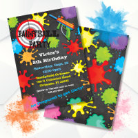 Paintball Birthday Party chalkboard background