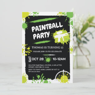 Paintball Birthday Party Invitation