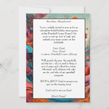 Paintball Birthday Party Invitation Card