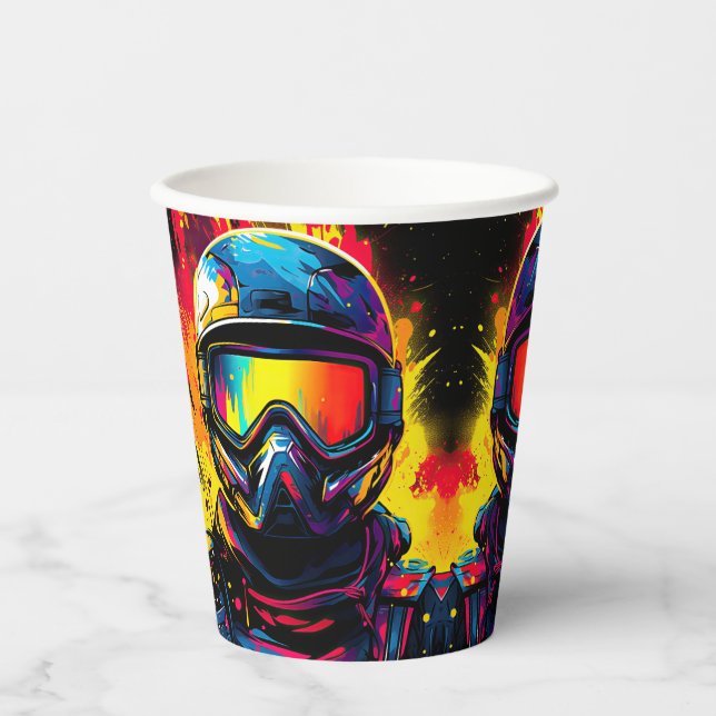 Paintball Birthday Party Personalised Paper Cups (Front)