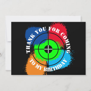 Paintball Birthday party thank you card