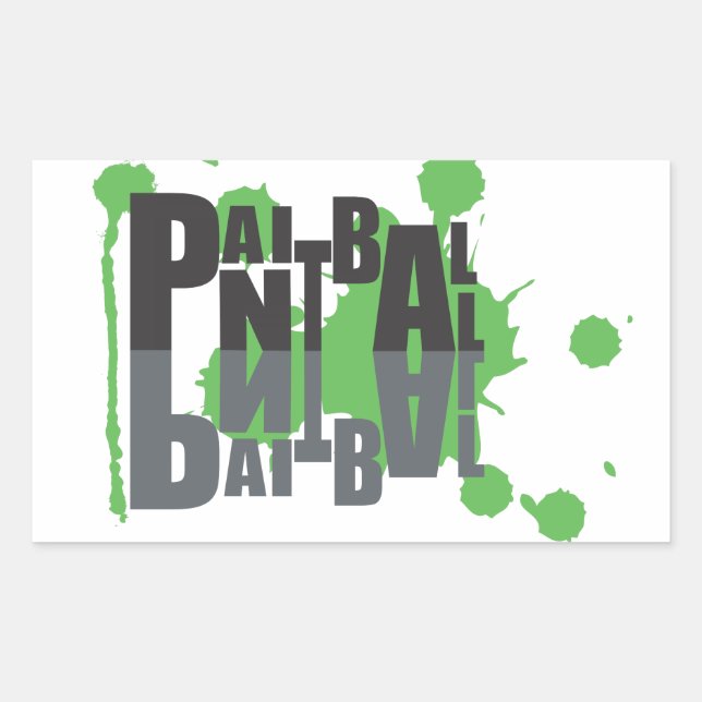 Paintball black on green logo sticker (Front)
