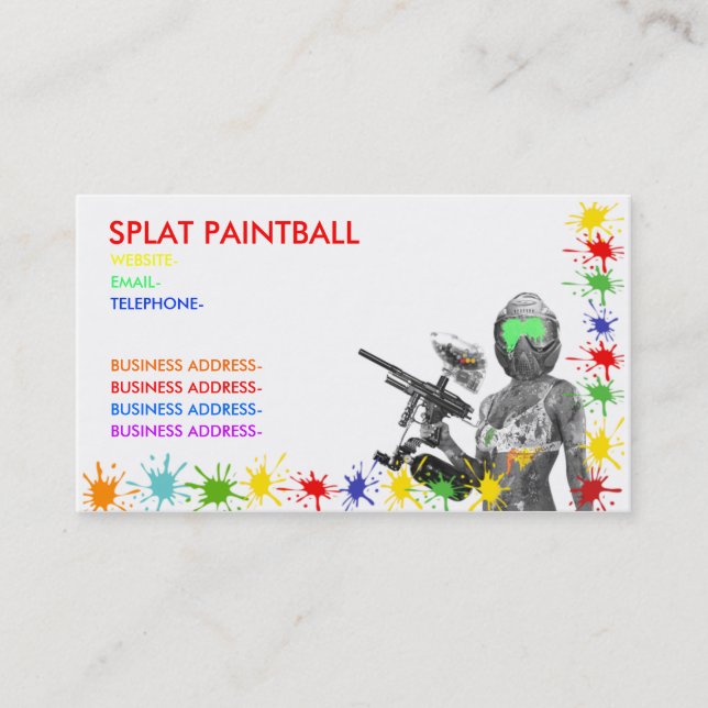 Paintball Business Card (Front)