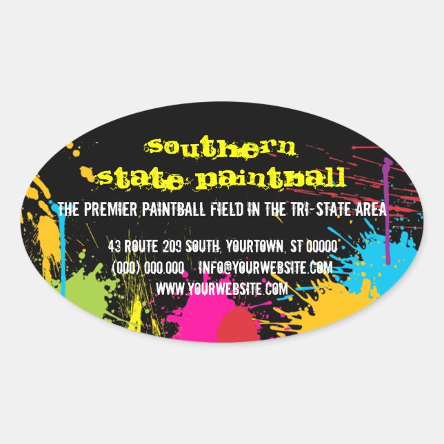 Paintball Business Promotional Sticker (Front)