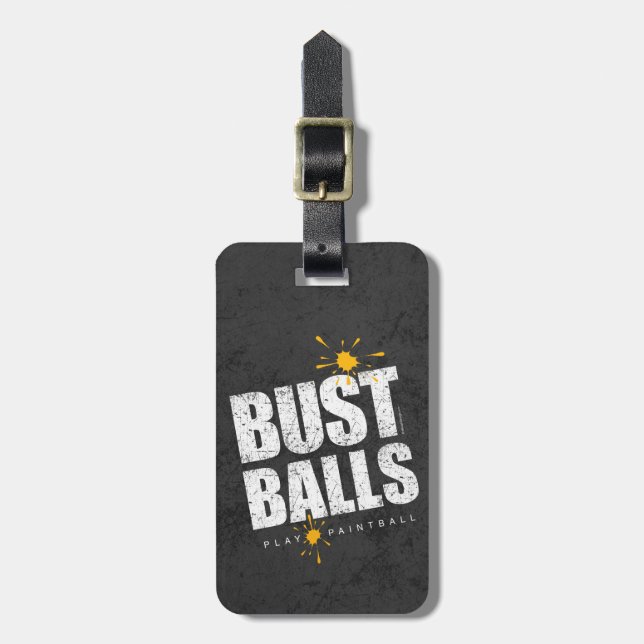 Paintball Bust Balls Luggage Tag (Front Vertical)