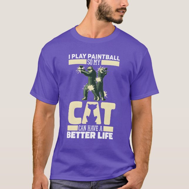 Paintball Cat funny T-Shirt (Front)