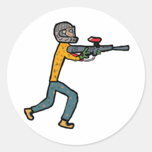 Paintball Classic Round Sticker