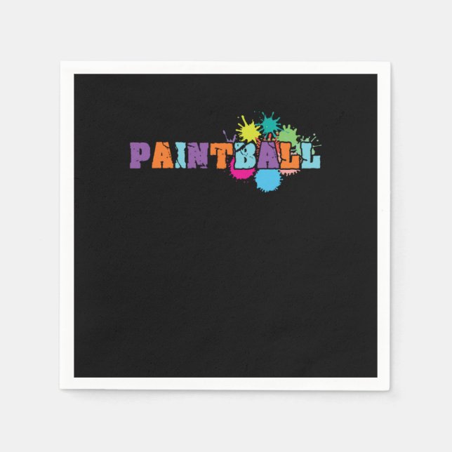 Paintball Colour Splat Paintball Game Marker Gift Napkin (Front)