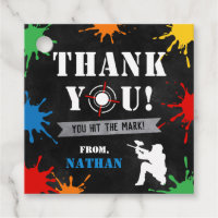 Paintball Favour Tag, Paintball Thank You Tag