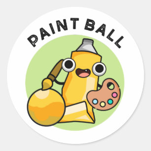 Paintball Funny Paint Pun  Classic Round Sticker
