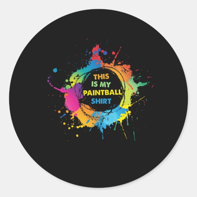 Paintball Game Colour Balls Paintball Marker Gift Classic Round Sticker (Front)