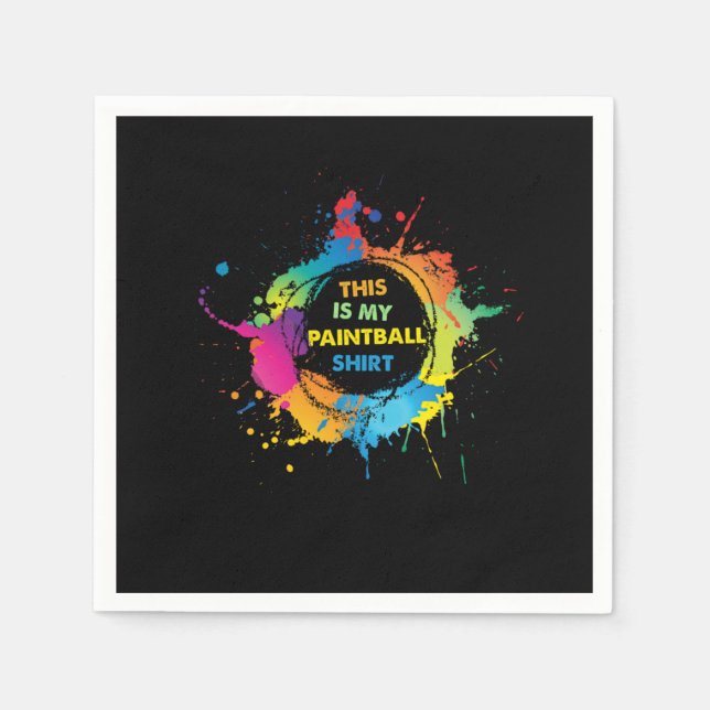 Paintball Game Colour Balls Paintball Marker Gift Napkin (Front)