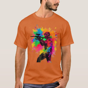 Paintball Gamer Colourful Design T-Shirt