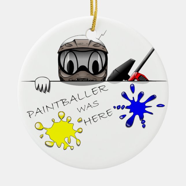 Paintball Gear Ceramic Tree Decoration (Front)