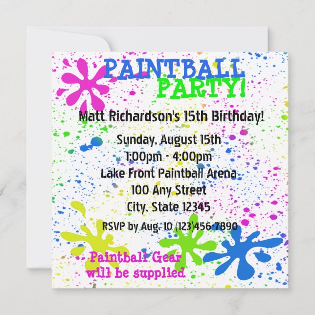 Paintball Invitation (Front)