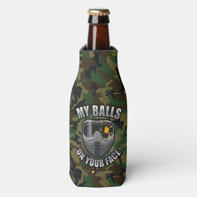 Paintball On Your Face Bottle Cooler (Bottle Front)