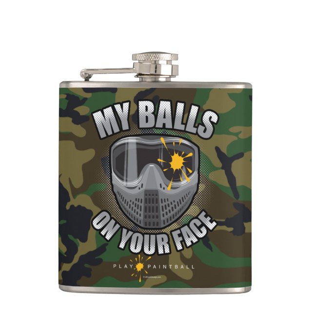 Paintball On Your Face Hip Flask (Front)