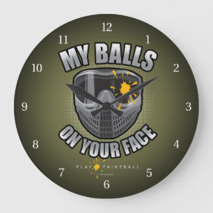 Paintball On Your Face Large Clock