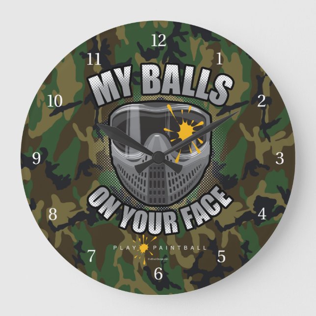 Paintball On Your Face Large Clock (Front)
