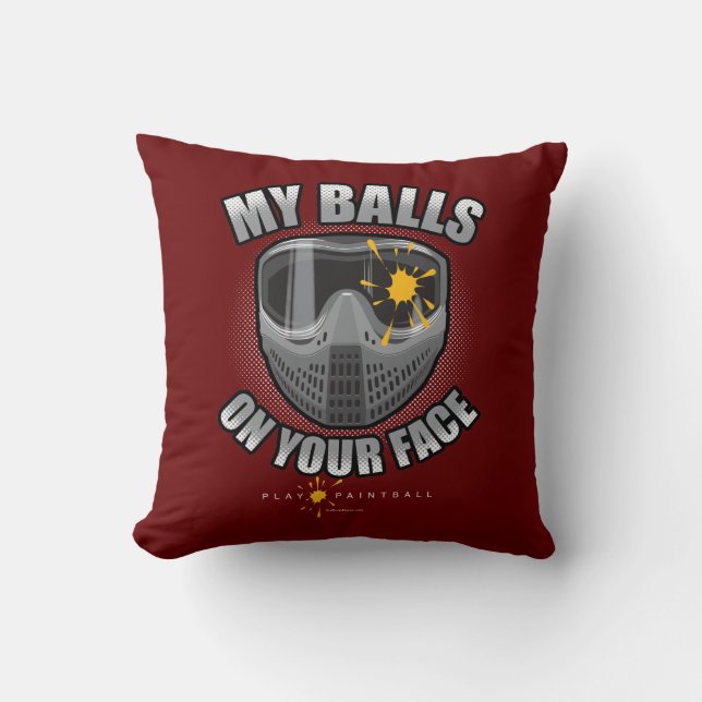Paintball On Your Face Throw Pillow (Front)