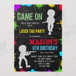 Paintball party birthday invitation