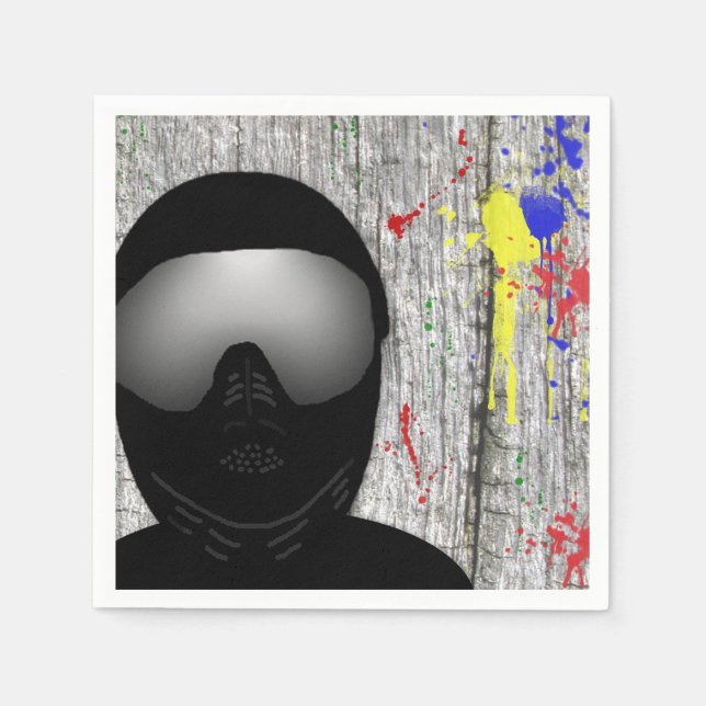 Paintball Party Paper Cocktail Napkin (Front)