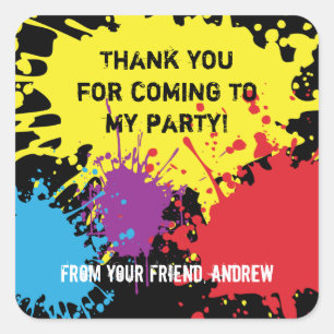 Paintball Party Thank You Sticker